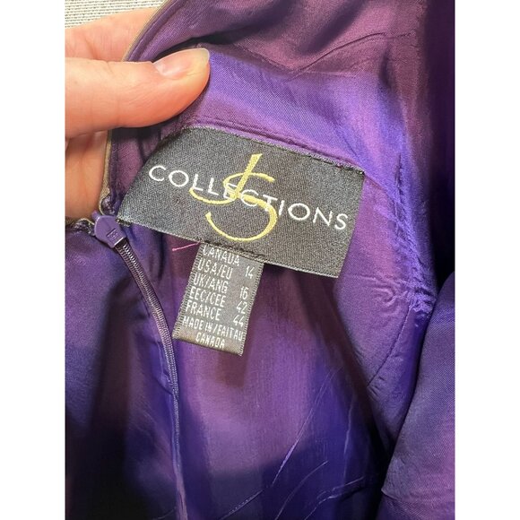 JS Collections Women's Bridesmaid Evening Dress Sleeveless Size 14 Gold Back Zip - Picture 9 of 10